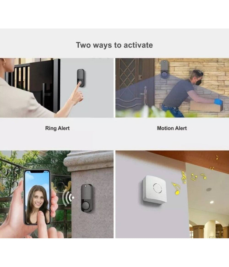 Videocitofono Ip Senza Fili Wifi Campanello Smart Sensore Di Movimento Ip10a         