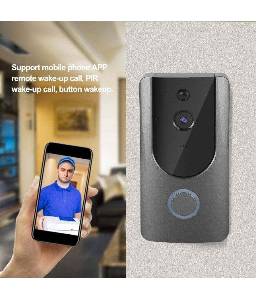 Videocitofono Wifi Ip Telecamera Citofono Campanello Senza Fili App Smartphone         