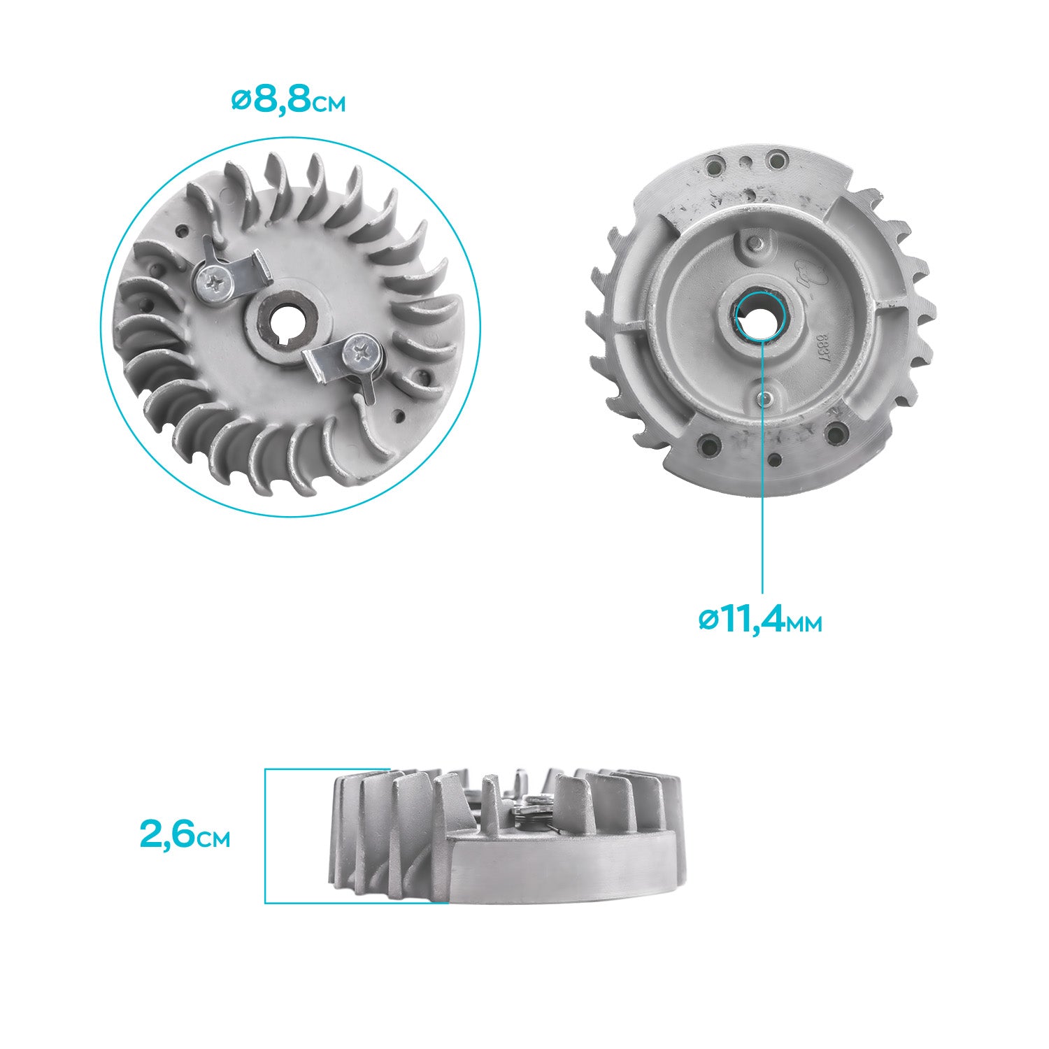 Volano Magnetico Per Motosega 25Cc Volano Completo In Lega Di Alluminio Per Motoseghe 25Cc