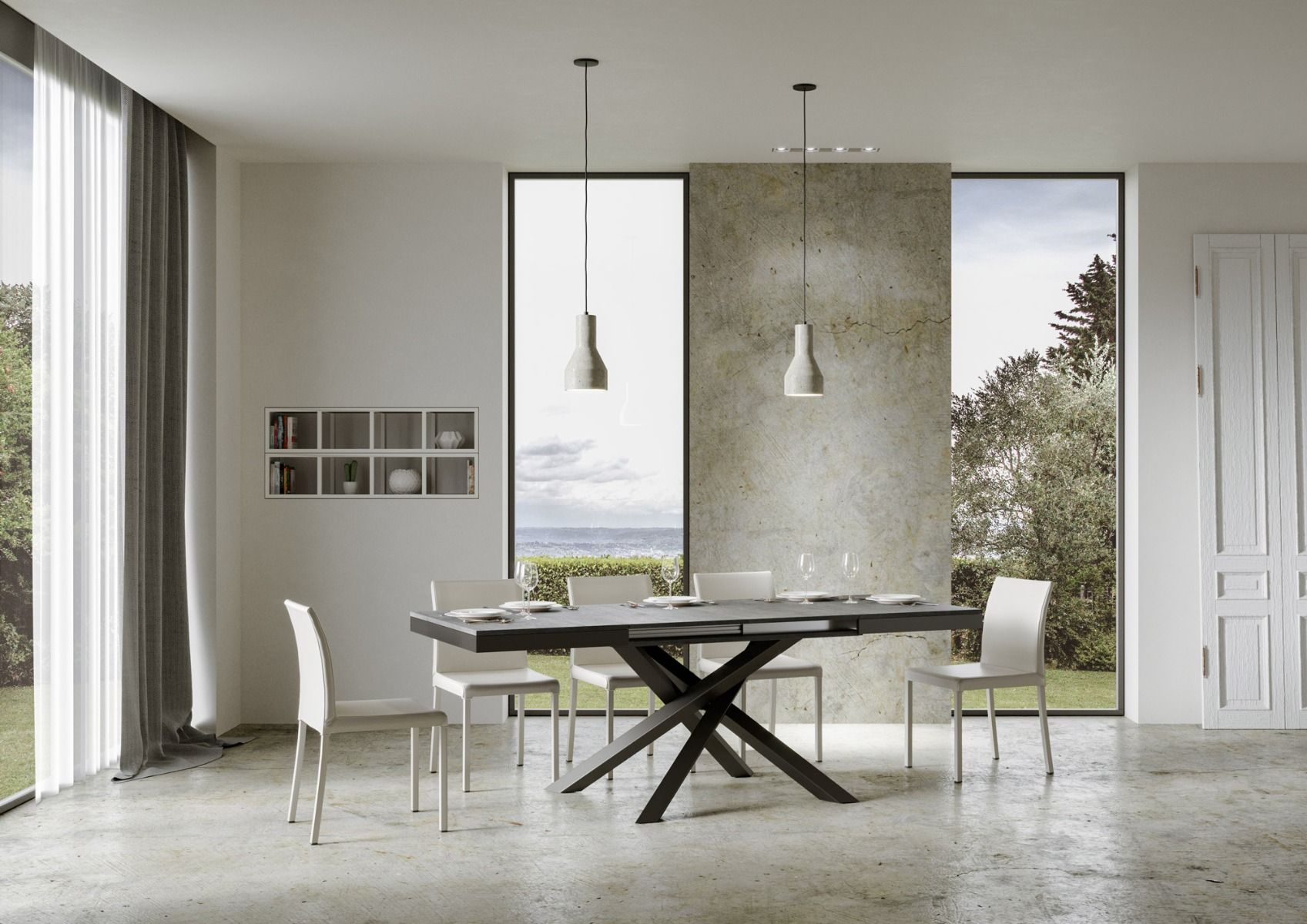 Tavolo Allungabile 180-284x90x80 cm Volantis Evolution Cemento