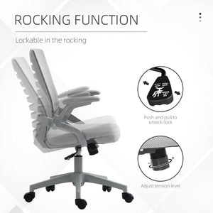 Sedia da Ufficio Ergonomica con Altezza Regolabile e Braccioli Sollevabili   Grigio