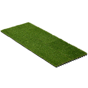 Set 10 Piastrelle Prato Artificiale per Giardino 30x30 cm Erba Sintetica Verde