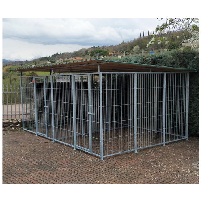 2 box per cani da esterno coperto con zincatura a caldo ciascuno da 300x200x altezza 180 cm