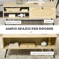 Tavolino da Salotto 1 Cassetto 100x59,5x44,3 cm in Legno truciolare Naturale