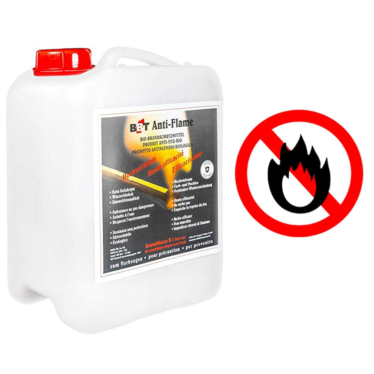 Spray ignifugo ritardante fiamma testato bio antincendio 5 litri tende tappezzeria cuscini e rivestimenti murali