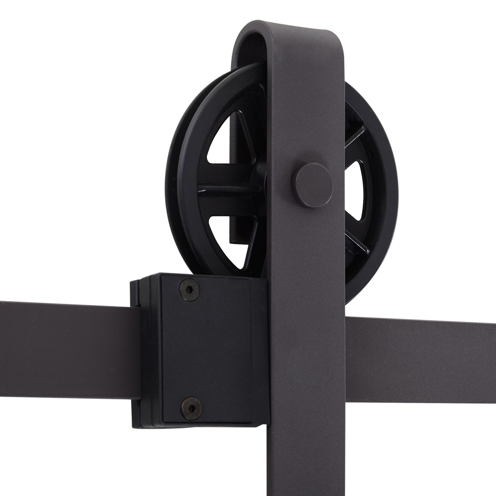 Binario per Porte Scorrevoli 183x4x0,6 cm con Kit di Accessori Nero