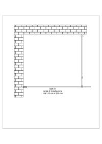 Parete doccia 8 MM Walk in Reversibile Altezza 200 CM 110 regolabile 108-110  