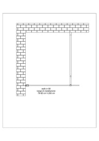 Parete doccia 8 MM Walk in Reversibile Altezza 200 CM 80 regolabile 78-80 