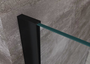 Moderna Parete Doccia Walk-in 8mm con telaio e braccio Nero, Easy-Clean H 200 cm - 98-100