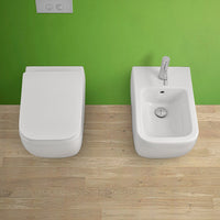 Water singolo filomuro Metropolitan bianco completo di Copriwater slim soft close