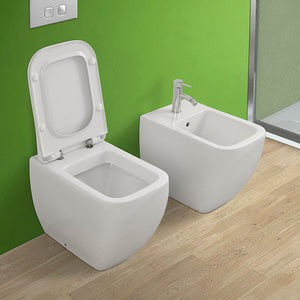 Water singolo filomuro Metropolitan bianco completo di Copriwater slim soft close