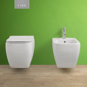 Water sospeso singolo Metropolitan bianco completo di Copriwater slim soft close