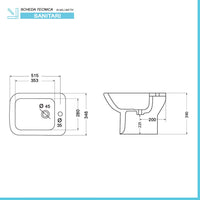 Wc e bidet tradizionali con scarico a terra e lavabo 60 cm Ginevra