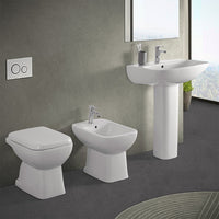 Wc e bidet tradizionali con scarico a terra e lavabo 60 cm Ginevra