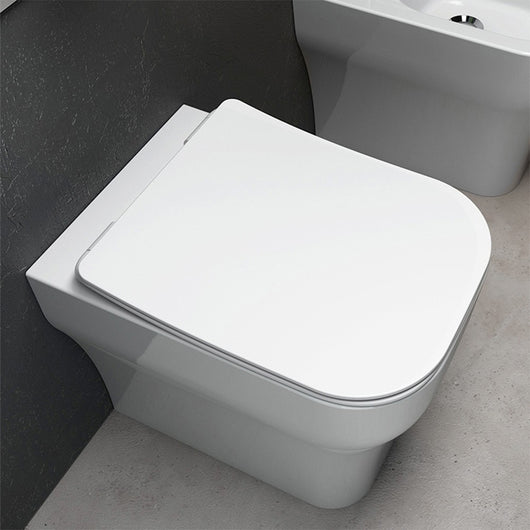 Wc filo muro rimless con scarico traslato Olympia serie Synthesis bianco lucido