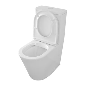 Wc filomuro monoblocco Rimless scarico universale e sedile rallentato Klan