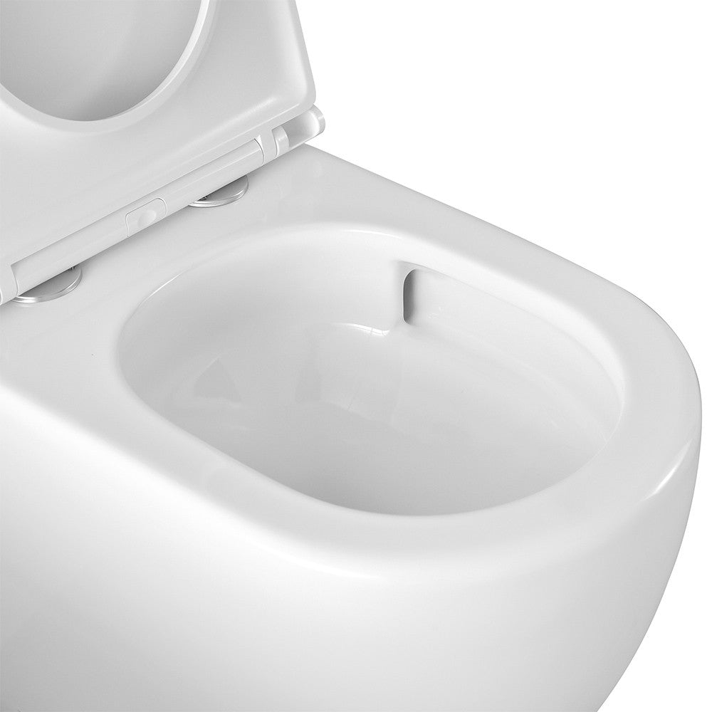 Wc filomuro Rimless con scarico a vortice e copriwc soft-close Tao