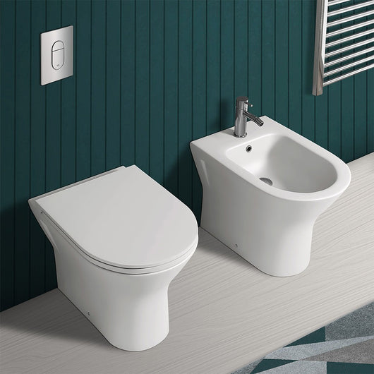 Water filomuro serie Feeling senza brida in ceramica bianco matt