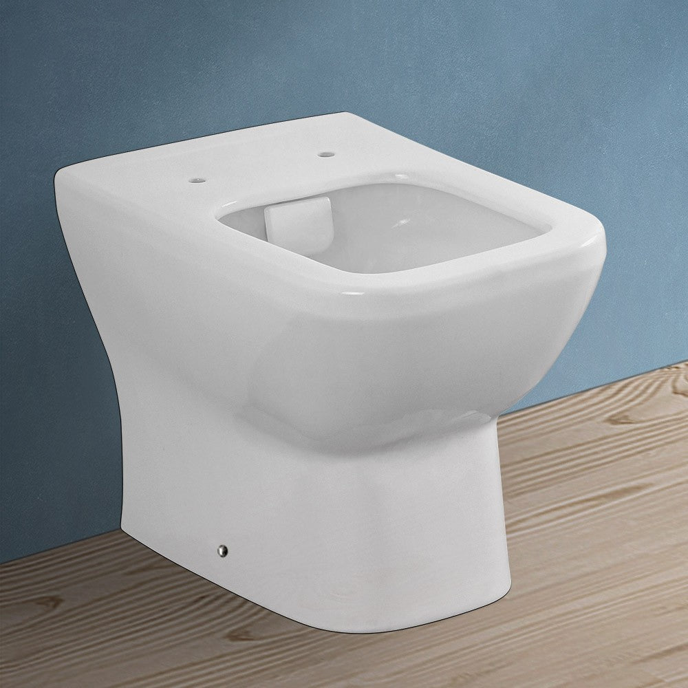 Wc filomuro senza brida in ceramica scarico universale Square 