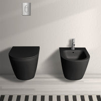 Wc sospeso nero opaco rimless in ceramica serie Feeling