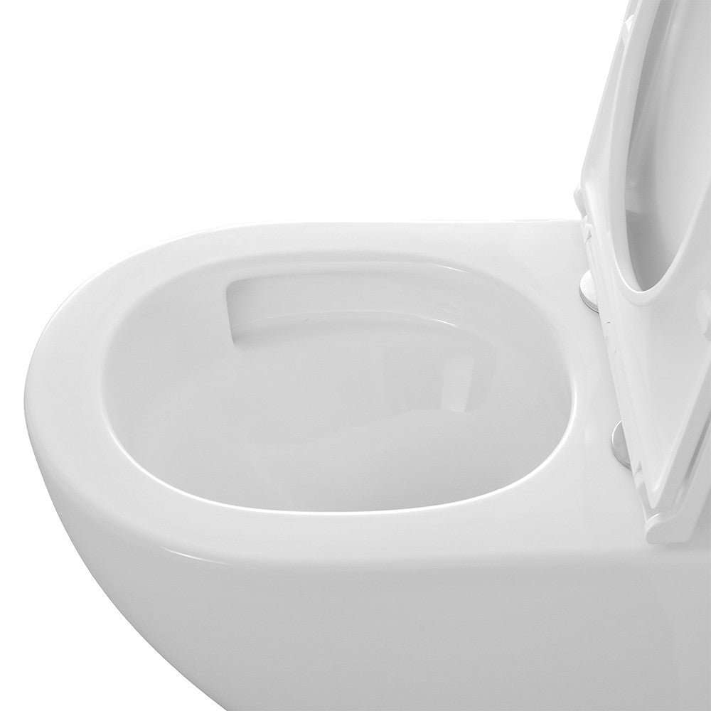 Wc sospeso Rimless con scarico a vortice e copriwc soft-close Tao