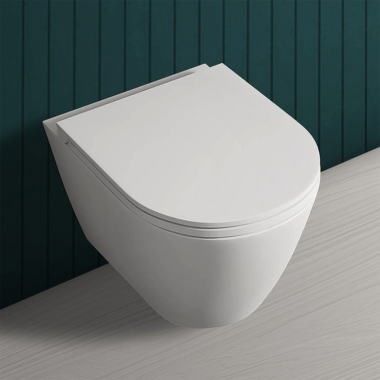 Wc sospeso rimfree serie Feeling in ceramica con finitura bianco matt