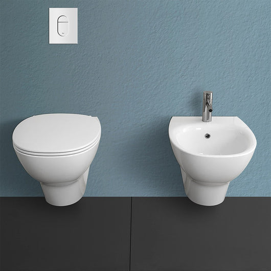 WC sospeso rimless serie Morning scarico parete in ceramica bianco