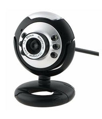 Webcam Web-01 Ideale Per Videoconferenze Microfono 1.3 Mpx 6 Led Per Notebook Pc         