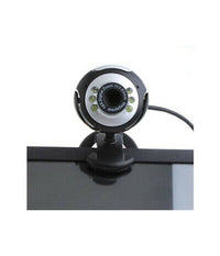 Webcam Web-01 Ideale Per Videoconferenze Microfono 1.3 Mpx 6 Led Per Notebook Pc         