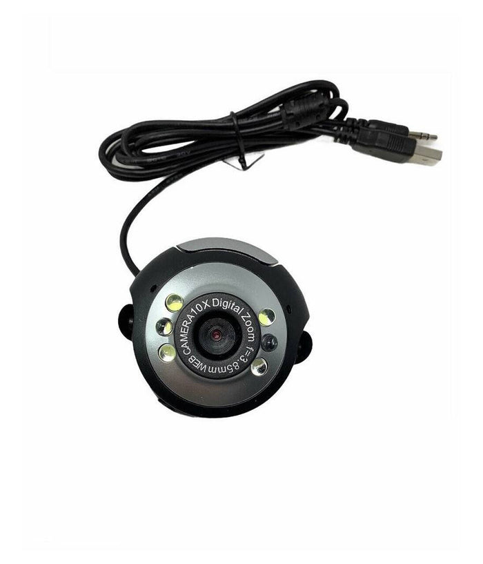 Webcam Web-01 Ideale Per Videoconferenze Microfono 1.3 Mpx 6 Led Per Notebook Pc         