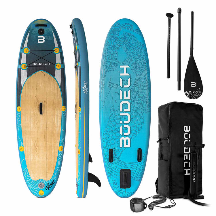 Stand Up Paddle Board Allround Wilson Ocean - Tavola da SUP gonfiabile 275X80X15 cm con pagaia, cavigliera, gonfiatore, kit riparazione e borsa da trasporto. Idonea per principianti. Peso Max 140kg