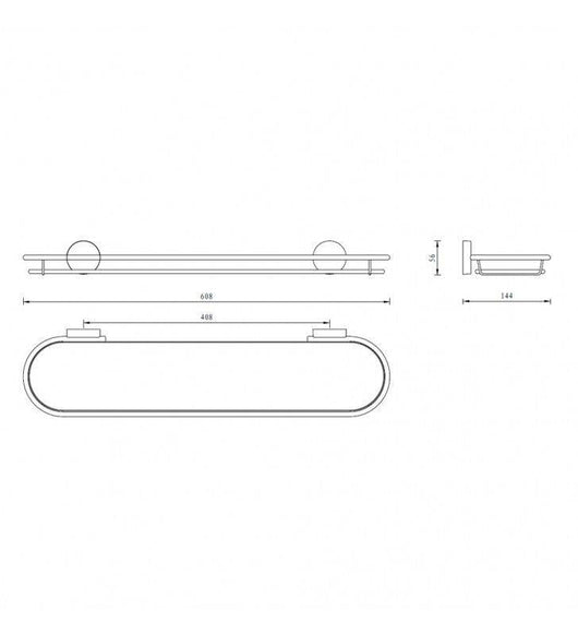 Porta salviette serie wire 20 cm ideale per bidet - fissaggio ad incollo o con viti cod 77875