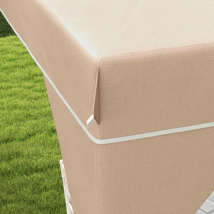 Gazebo da Giardino 3x3 m Pieghevole con Altezza Regolabile e Borsa di Trasporto con Ruote Beige