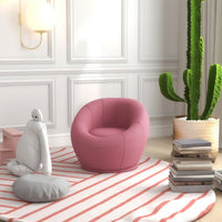 Poltroncina Mini Moderna con Imbottitura Spessa 60x56x48 cm in Peluche Rosa