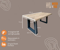 Bureau - Vancouver - legno con gambe Colore Antracite -  180cm x 75h cm 