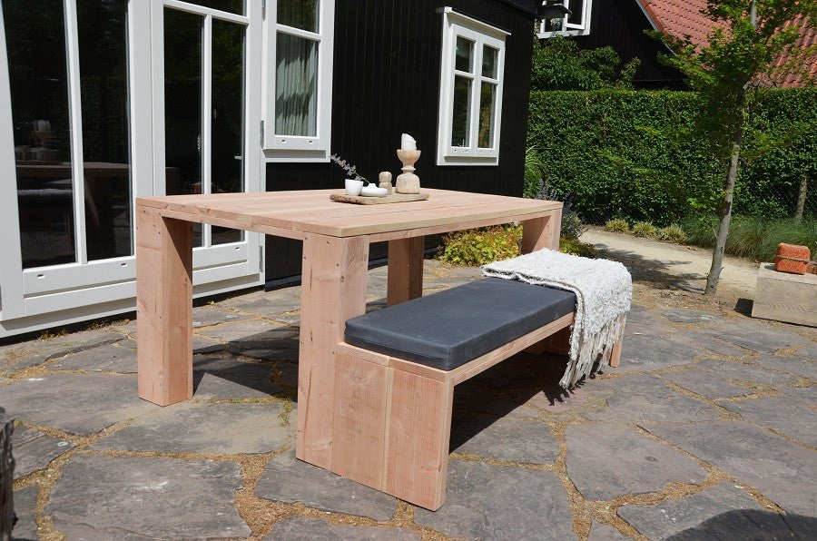 Panca da giardino in legno Amsterdam Douglas con cuscino incluso  160 cm 