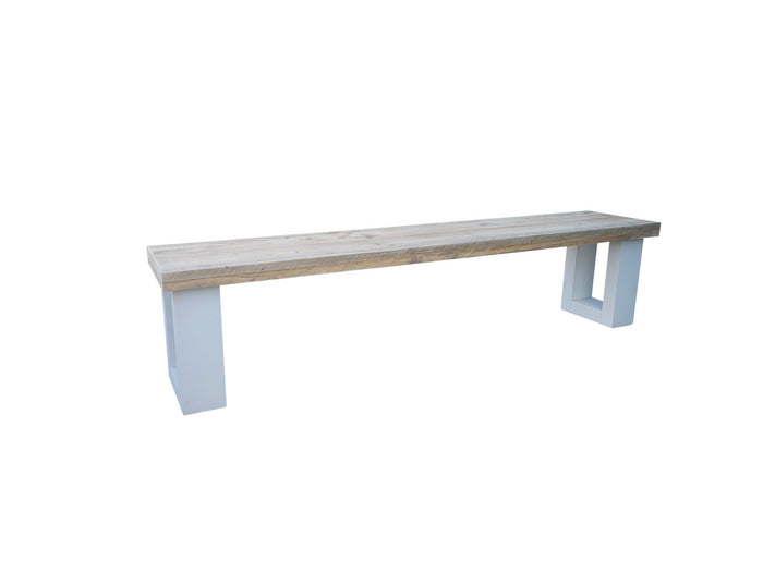 Panca da Giardino in legno New England  140 cm  con gambe Colore Bianco