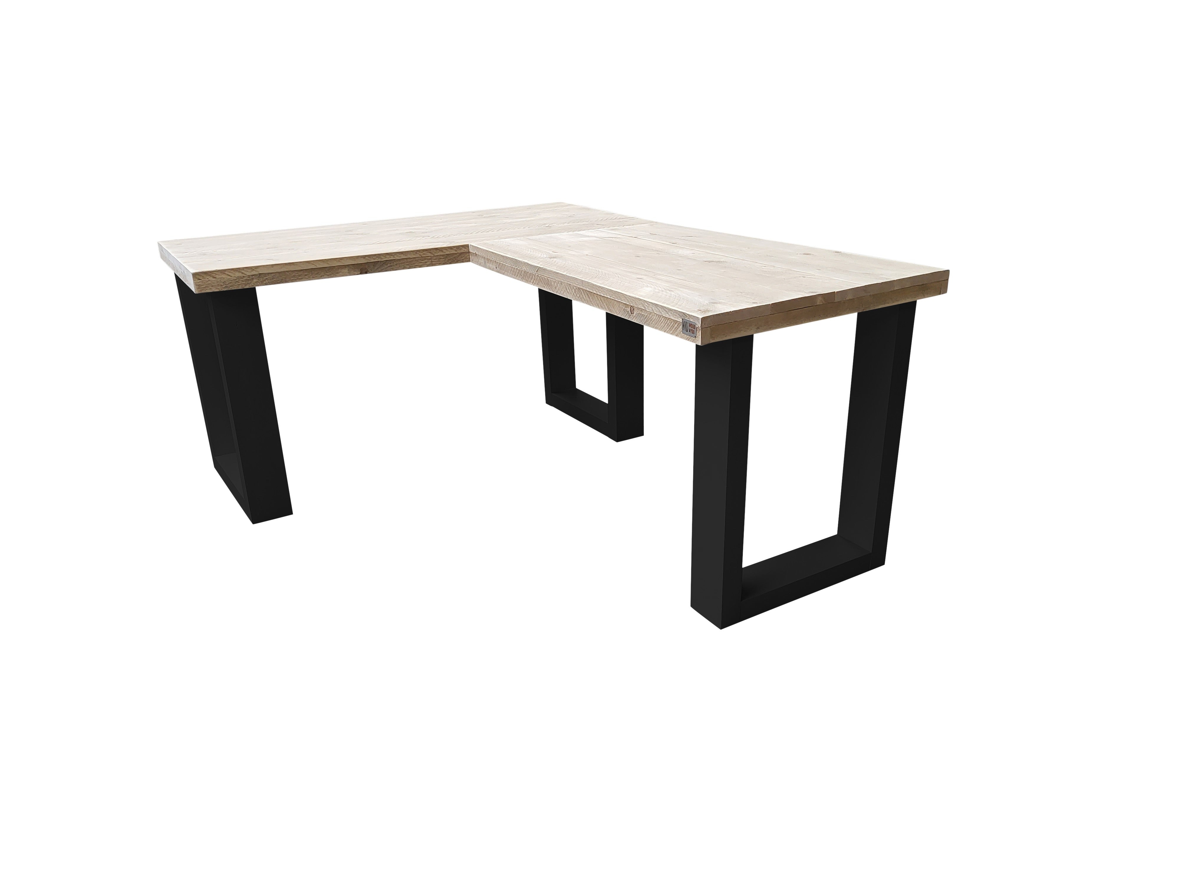 Scrivania angolare New england legno con gambe Colore Antracite dimensioni 200/140cm con gambe Colore Nero