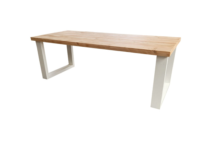 Scrivania in legno New England legno bianco dimensioni 200/72 cm con gambe Colore Nero