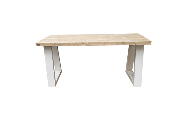 Scrivania in legno Vancouver lunghezza 160 cm per casa ed ufficio con gambe Colore Bianco