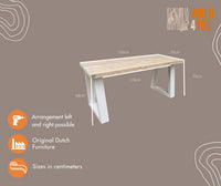 Scrivania in legno Vancouver lunghezza 150 cm per casa ed ufficio con gambe Colore Bianco