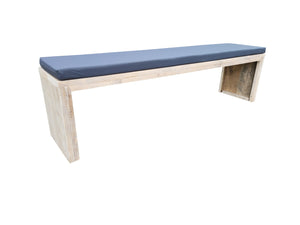 Panca da giardino in legno Amsterdam per ponteggi in legno 180Lx49Hx38P cm con cuscino incluso