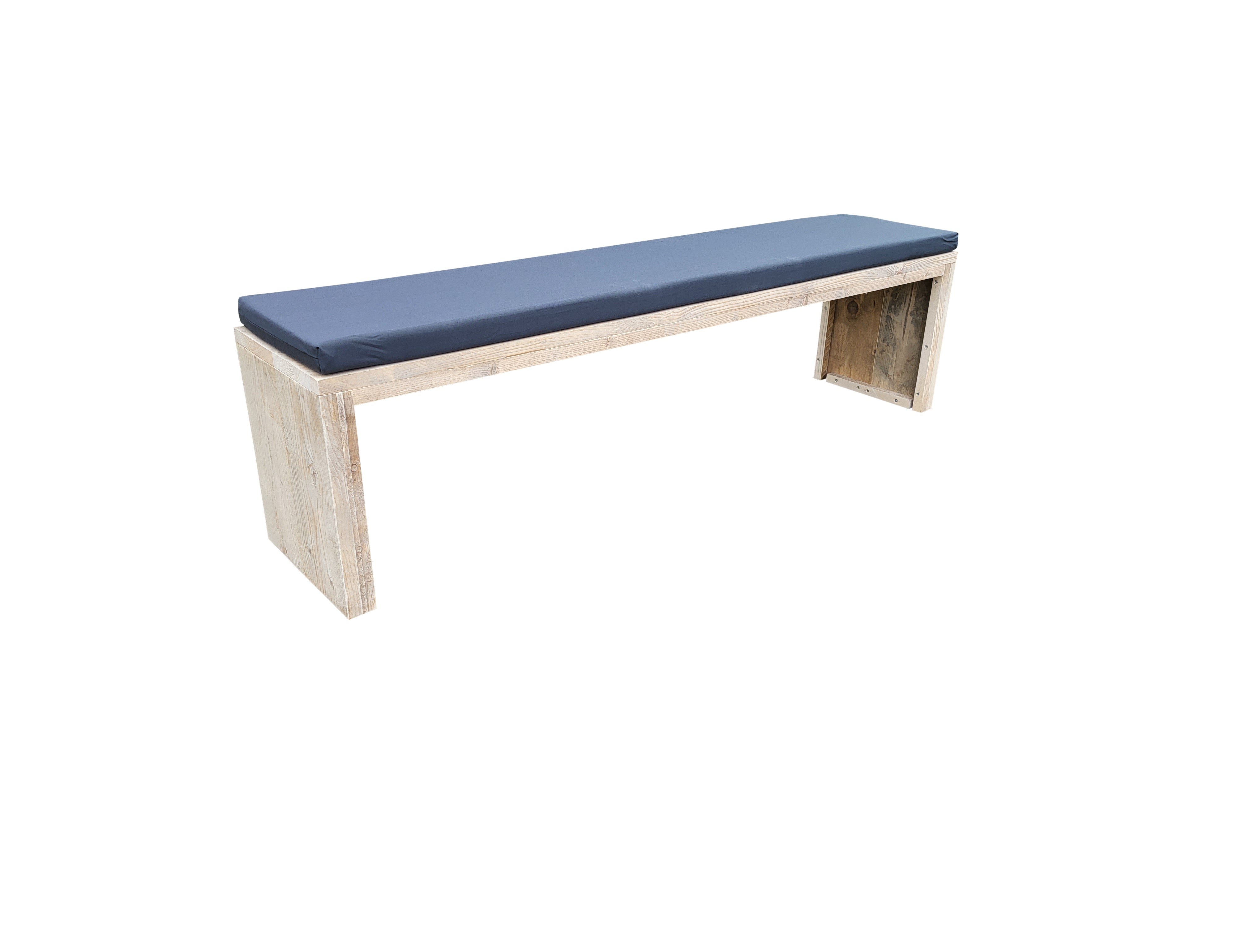 Panca da giardino in legno Amsterdam per ponteggi in legno 180Lx49Hx38P cm con cuscino incluso