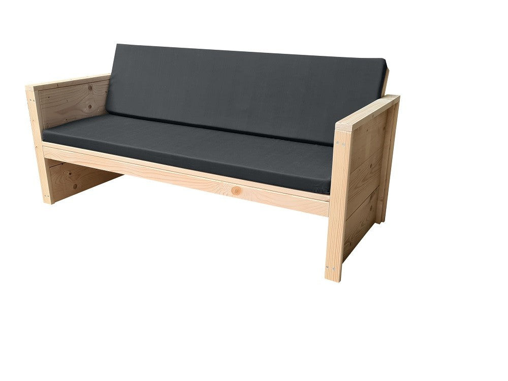 Panca da giardino in legno di abete Vlieland dimensioni 175Lx72Hx57P cm con cuscino incluso