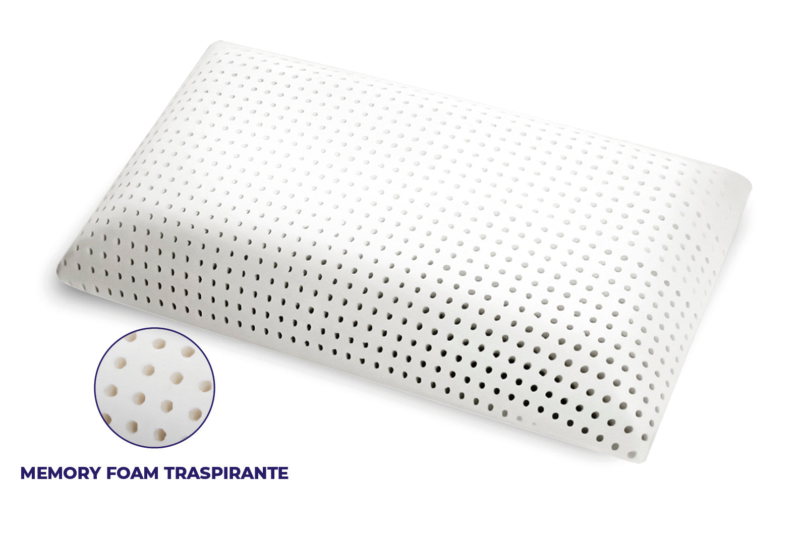 Coppia Cuscini in 100% Memory Foam - Altezza 12 cm – Traspirante Anallergico indeformabile 