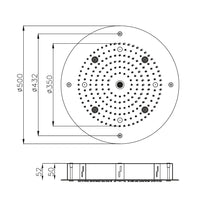 Soffione doccia led a soffitto installazione da incasso acciaio inox tondo