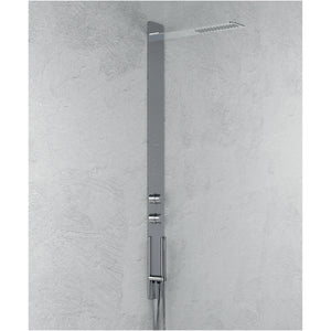 Colonna doccia 011 ad incasso acciaio inox lucida 3 funzioni 2 bocchette idro lombari p50xl12xh140