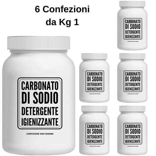 Carbonato di sodio detergente igienizzante multiuso 6 confezioni da 1 kg