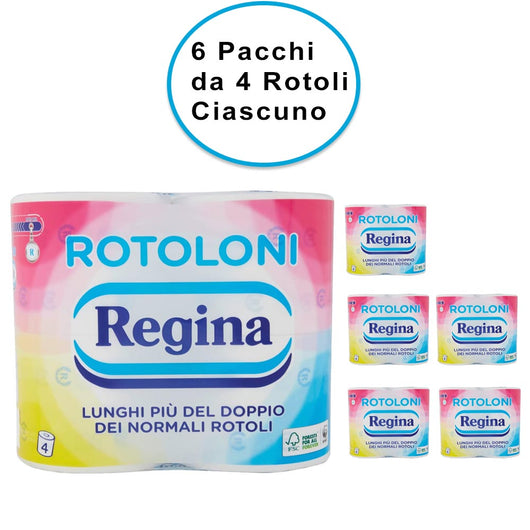 Rotoloni regina carta igienica 6 confezioni da 4 maxi rotoli ciascuna