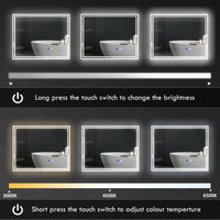 Specchio Bagno con LED 90x70 cm Antiappannamento e Interruttore Touch